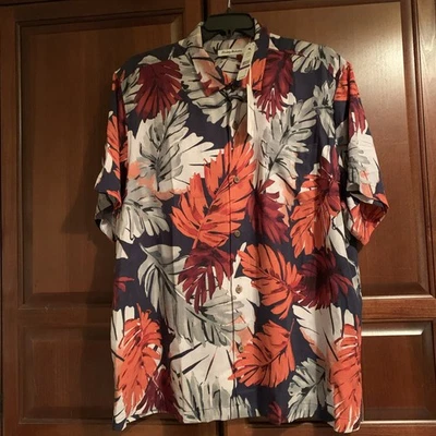 New Tommy Bahama Men’s XXL 100% Silk Shirt ~ Ferona Fronds ~ Copyrighted Print - Image 1 of 4