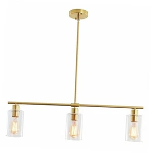 Kitchen Island Pendant Light 3 Light, Linear Pendant Light Fixture with Clear - Picture 1 of 7