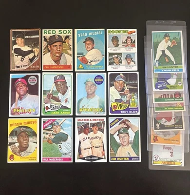 1969 Topps Reggie JACKSON Hof Rc Lot (37) Hank Aaron Stan Musial Ryan Mays MORE - Image 1 of 4