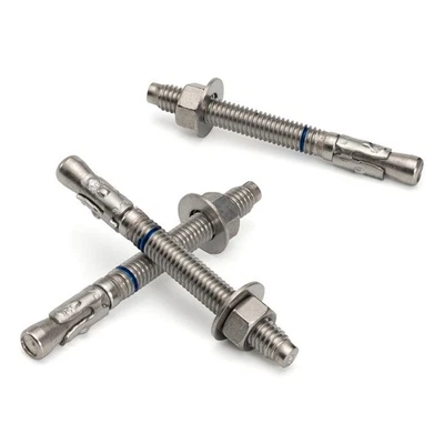 HROMIGRY 3/8" x 3-3/4" Concrete Anchors (25 Pack) 3/8 inch Wedge Anchors Bolts Stainle...