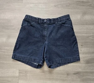 L.L.Bean Shorts Classic Fit Denim Blue Flat Front Zipper Fly Womens Size 10 - Picture 1 of 10