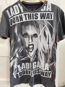 Vintage Lady Gaga Born this Way Monster Ball Tour T Shirt M - Picture 1 of 3