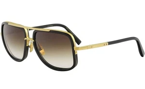 Stilvolle Pilotensonnenbrille schwarz, goldfarben & braun antikgold Kunststoff braune Gläser - Bild 1 von 7