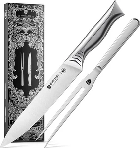 Carving Knife & Fork Set 8” Knife + 7” Fork High Carbon Stainless Steel - Picture 1 of 7