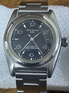 Zeno Watch Super Precision Auto Black Dial Stainless Steel Case Working Japan - Picture 1 of 6