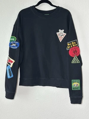 Y2K Guess Originals Market Sweatshirt Mens Size M Patches Arms Chest Skater - Image 1 of 4