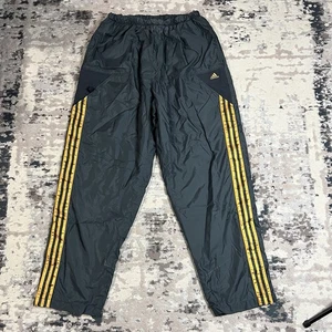 VTG 90s Adidas Windbreaker Baggy TrackPants 2XL 3 STRIPE Lined Jogger Sweatpants - Picture 1 of 14