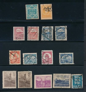 ESTONIA 1918-41 USED/MH: NB 1 (PERF), NB1-3 IMPERF SET, #108-111 PLUS OTHERS - Picture 1 of 1