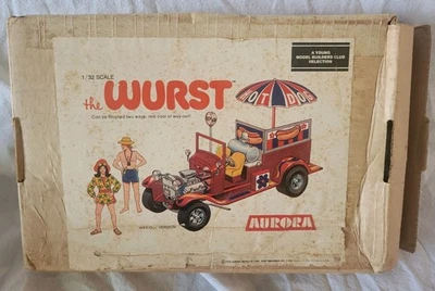 Vintage 1972 AURORA/Young Model Builders Club “the WURST” Hot Dog Car 1/32 Kit - Image 1 of 4
