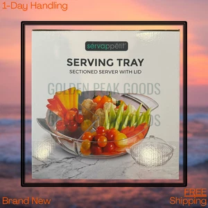 Servappetit Serving Tray Sectioned Server With Lid New In Box Free USA Shipping - Picture 1 of 1