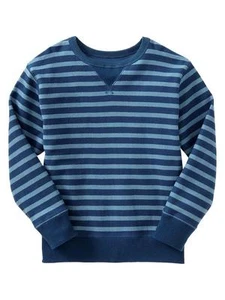 NWT Kid GAP Soft French Terry Striped Pullover Activewear Sweatshirt Boys L XL - Picture 1 of 5