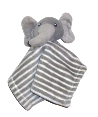 Manta Bebé Elefante Lila & Jack Gris Blanco Rayas Sonajero Seguridad Lovey 10x11" Foto 1 de 4