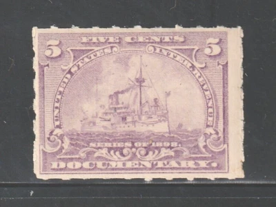 Scott # R167p, Mint, NH, F, 5¢ Documentary Battleship, No Faults - Image 1 of 2