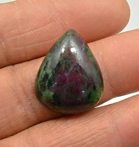 27.52 CT NATURAL RUBY ZOISITE PEAR CABOCHON LOOSE GEMSTONE - Picture 1 of 1