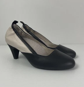 Zapatos de salón de viaje Betabrand Origami tacones empacables negro marfil esmoquin ropa de trabajo talla 9 - Imagen 1 de 8