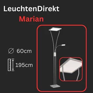 Stehleuchte LeuchtenDirekt Marian LED Deckenfluter eckig mit Lesearm Metall - Bild 1 von 4