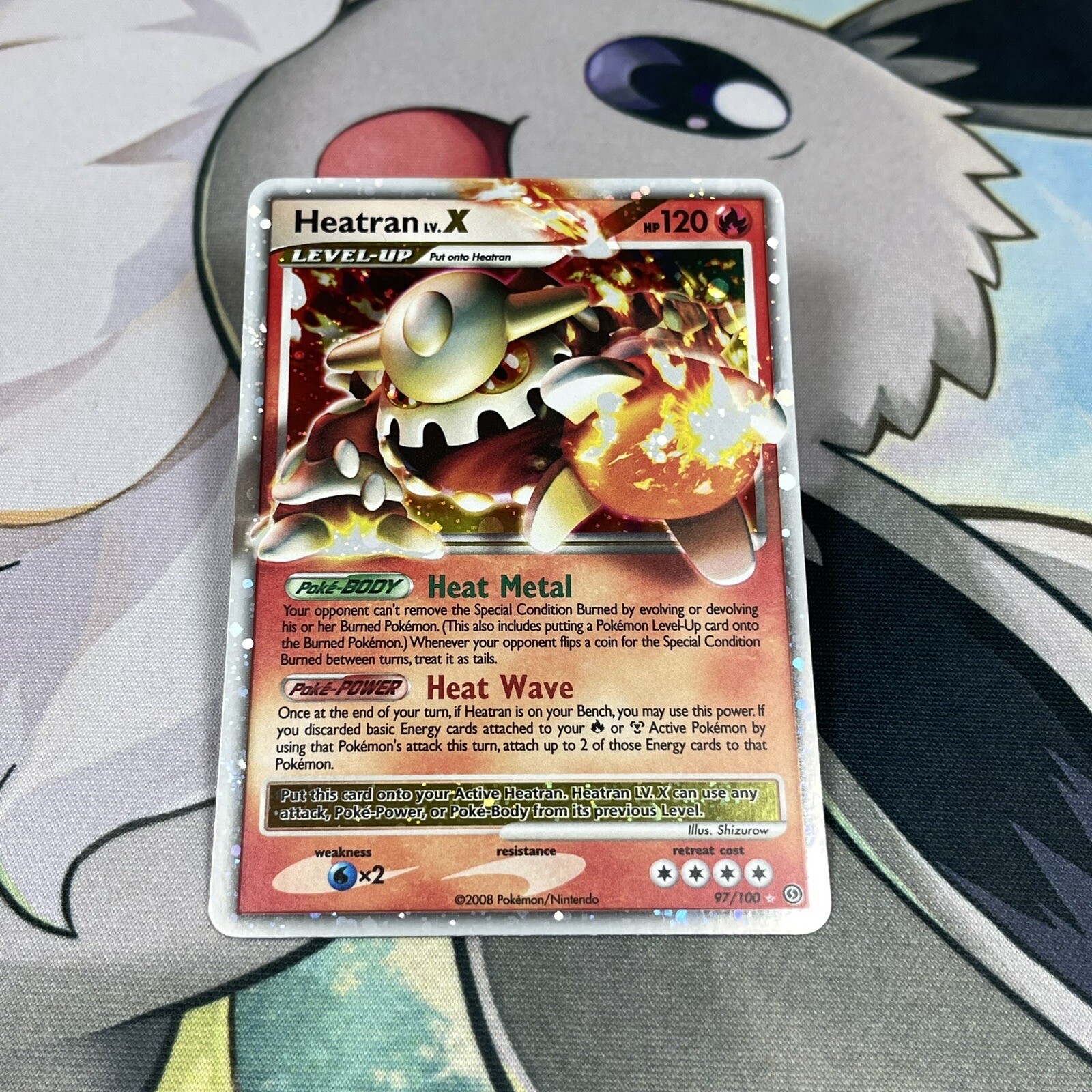 Heatran LV. X 97/100 Art Holo 2008 Pokémon TCG Stormfront - NM