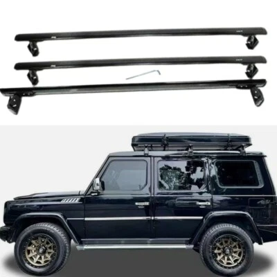 Barra transversal de 3 piezas para equipaje de riel de techo Mercedes Benz Clase G W463 1991-2024 Foto 1 de 4