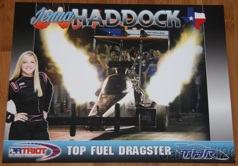 2015 Jenna Haddock Patriot Grading Top Fuel NHRA postcard Cover