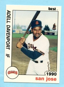 1990 Minor League Adell Davenport - San Jose Giants - Box 156