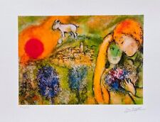 Marc Chagall LOVERS AT VENCE Limited Edition Facsimile Signed Giclee Art 12"x17"