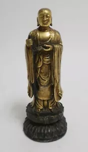 Sino Tibetan Parcel Gilt Bronze Standing Buddha - Picture 1 of 7