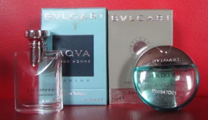 BUNDLE X 2 BVLGARI AQUA MARINE POUR HOMME EDT 5ml + BVLGARI POUR HOMME 5ml - Picture 1 of 9
