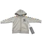 Stripes Infant Cotton Sweatshirt Size 12-18 Gray Hoodie Full-Zip Bear Jacket