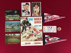 St. Louis Cardinals & Boston Red Sox 1967 World Series Program & Game Ticket Lot - Picture 1 of 24