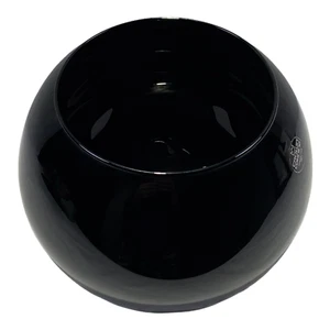 Vintage Black Glass Bowl Hand Blown Made In Italy Crown Corning Ware - Picture 1 of 9