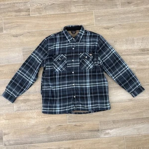 Dickies Built To Work Mens Flannel Shirt Jacket Sherpa Lined Snap Shacket XL - Picture 1 of 5