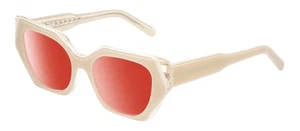 Reptile Cryptodira polarisierte Sonnenbrille beige weiß Kristall/rot verspiegelt Damen sunnitisch - Bild 1 von 6