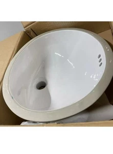 PROFLO PF1512UWH Comstock 17" Oval Undermount Bathroom Sink with Overflow -White - Picture 1 of 3