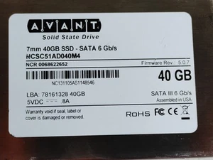 Lot of 2 Avant NCSC51AD040M4 40 GB SATA III 2.5 in Solid State Drive - Picture 1 of 6