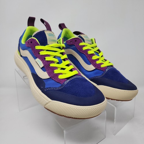 Scarpe Vans UltraRange Uomo Taglia 8 Blu Viola Crema Neon Skate Sneakers Atletiche