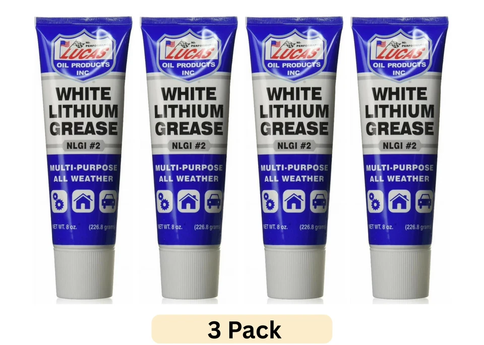 (4 PACK) White Lithium Grease 8 Ounce Tube-- FREE & FAST SHIPPING. - Imagem 1 de 1
