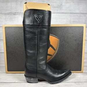 Ariat Chandler Boots Women's Sz 7 10011935 Black Deertan Leather Western w/ Box - Picture 1 of 24
