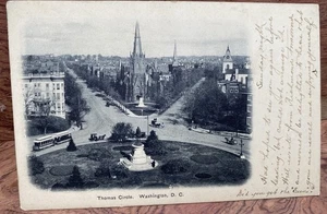 WASHINGTON DC - Thomas Circle 1909 TRAVELLED POSTCARD#CA - Picture 1 of 4