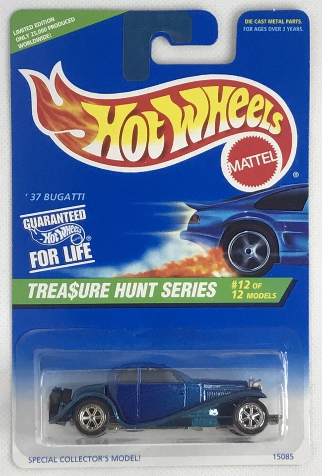 1996 Hot Wheels Treasure Hunt Series '37 Bugatti Limited Edition Rare #12 of 12  - Image 1 of 2