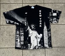 Vintage Y2K New York City Statue of Liberty AOP T-Shir NYC Vtg 2000’s