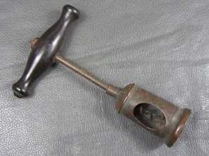 Antique unusual Ebony & brass self puller corkscrew - Picture 1 of 10