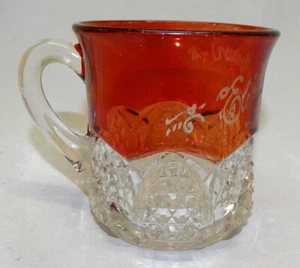 Taza de recuerdo manchada de rubí - Elizabeth Anson 1907 - Button Arches Duncan - Imagen 1 de 4