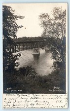 RPPC ST CLOUD, MN Minnesota ~ BRIDGE & River Scene 1907 Stearns County  Postcard