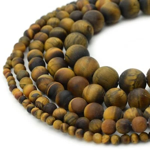 Natural Tiger Eye Beads Round 15” Strand Jewelry Making 4mm 6mm 8mm 10mm 12mm - Picture 1 of 13