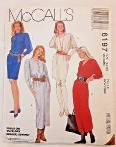 Vintage McCall's Pattern 6197 Misses' Dress in 2 Lengths Sewing Project (H) - Picture 1 of 2