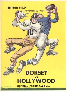 1950 Nov 3 \ HOLLYWOOD vs DORSEY California H.S. football program COCA-COLA - Picture 1 of 3