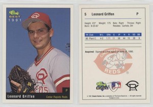 1991 Classic Best Cedar Rapids Reds Leonard Griffen #5