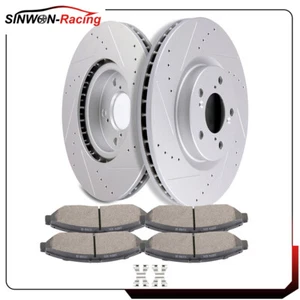 Discos de freno delanteros rotores pastillas de cerámica para Acura ZDX 2010-2013 taladro y ranura - Imagen 1 de 12