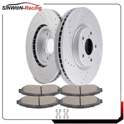 Discos de freno delanteros rotores pastillas de cerámica para taladro y ranura Acura ZDX 2010-2013 Foto 1 de 4