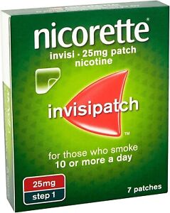 Nicorette Invisipatch Step 1 - 25mg Step 2 -15mg - 7 Patches ~Please Choose~